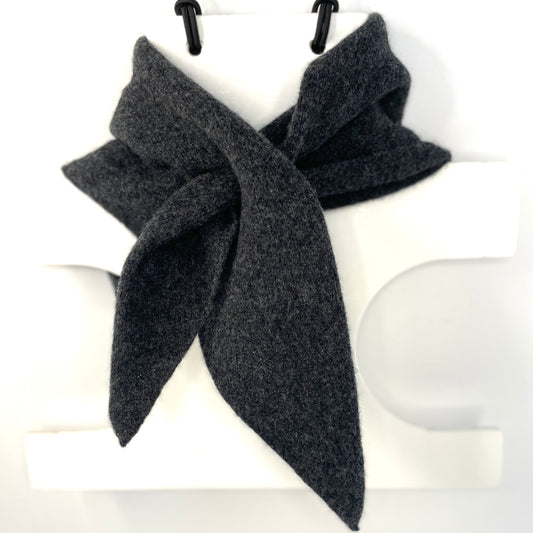 Charcoal Grey Lambswool Kerchief Pom Shanty Knitwear