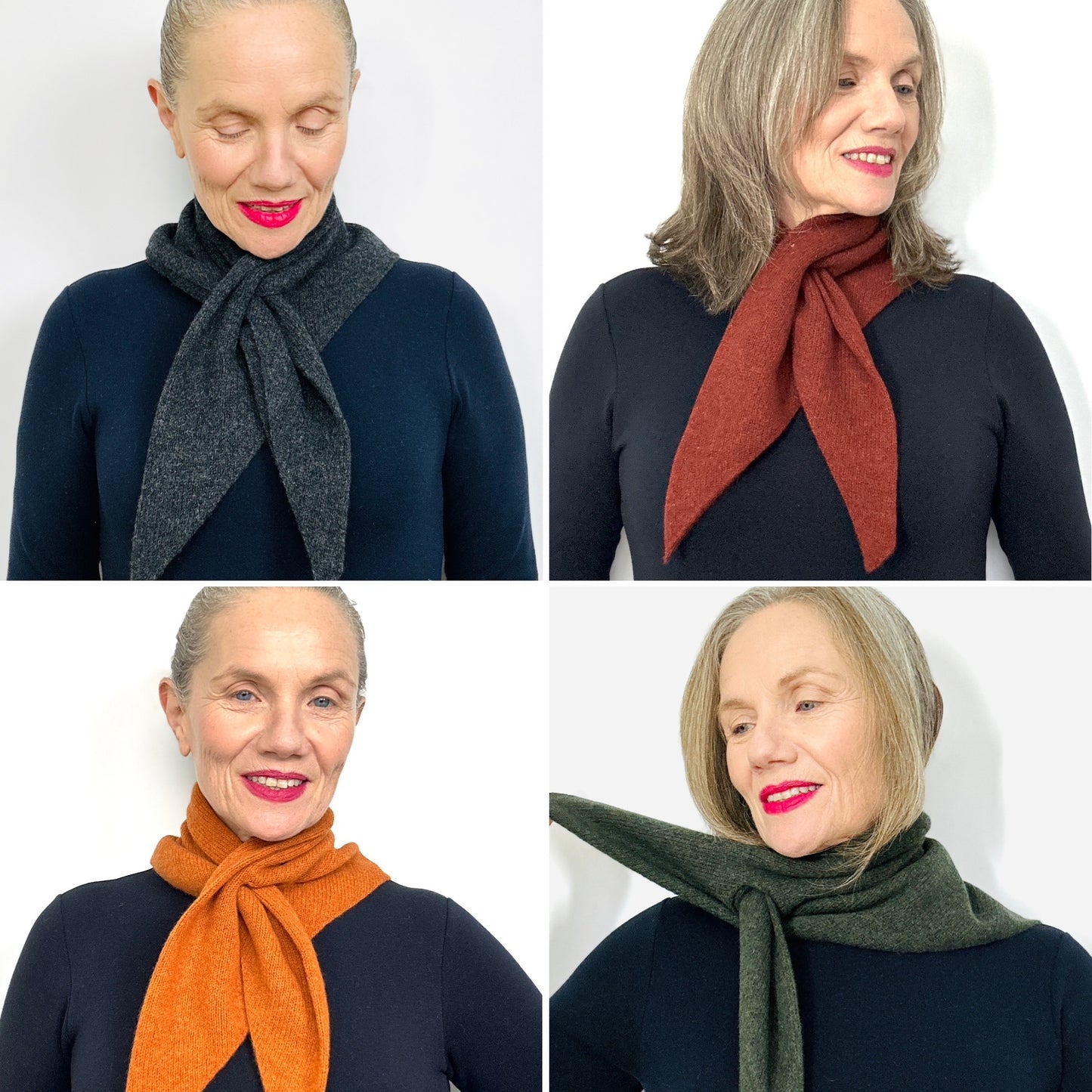 Olive Green Lambswool Pull-Through Kerchief