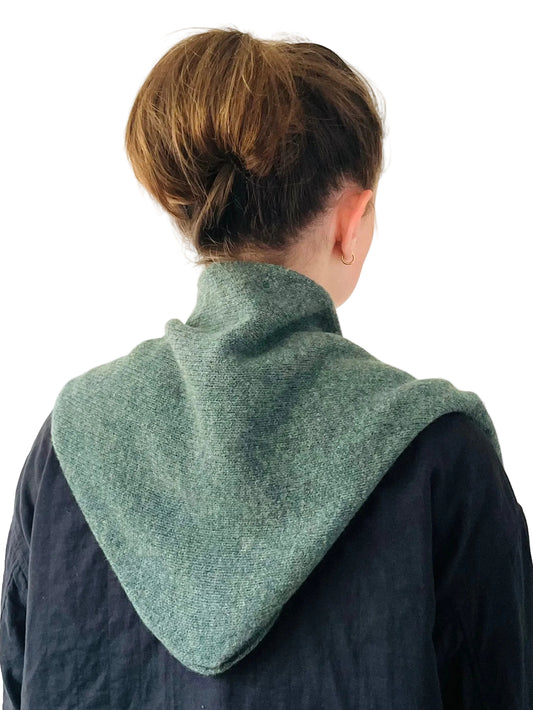 Peacock Green Merino Triangle Scarf