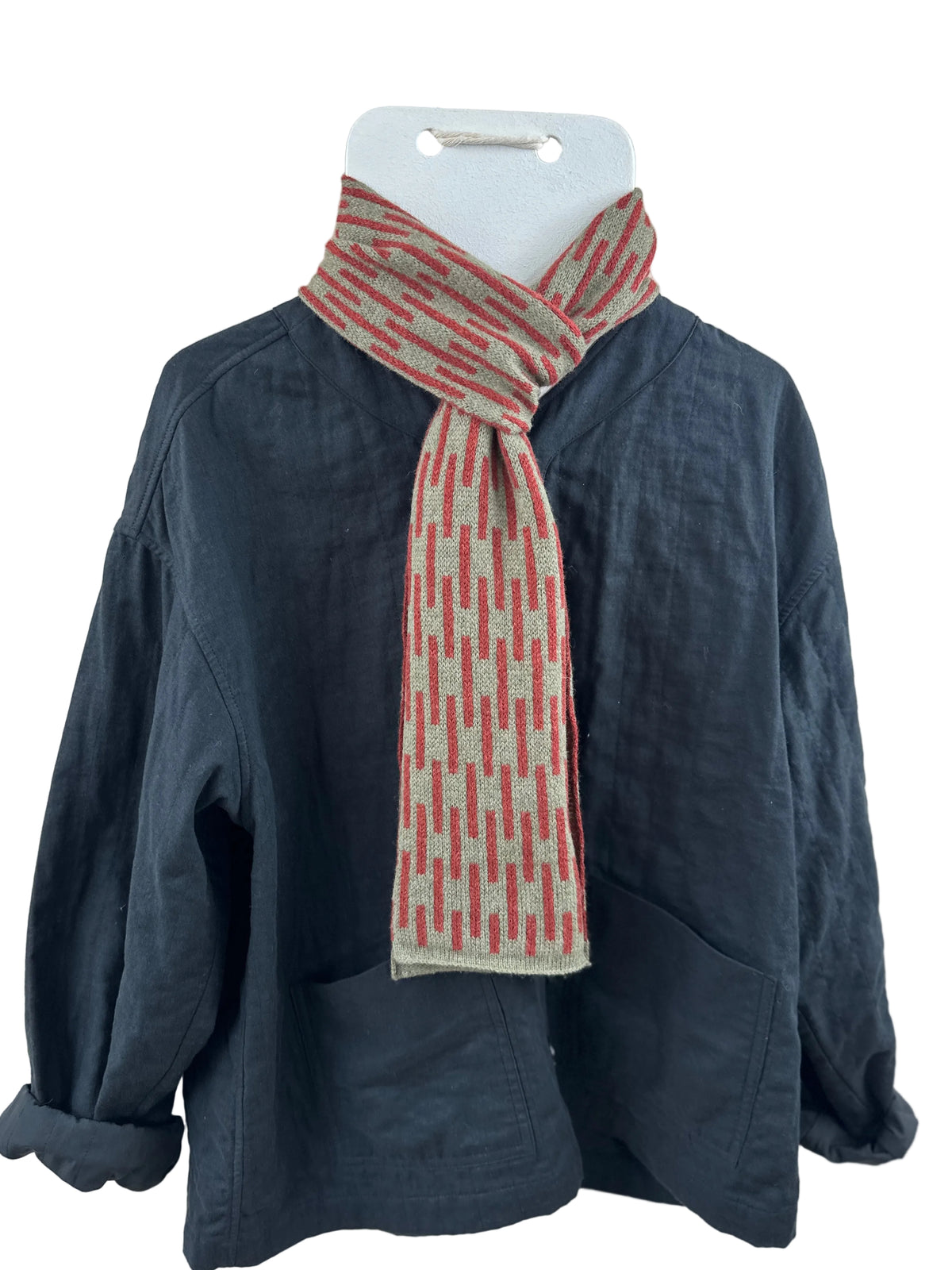 Olive and Sienna Brown Lambswool Rain Skinny Scarf