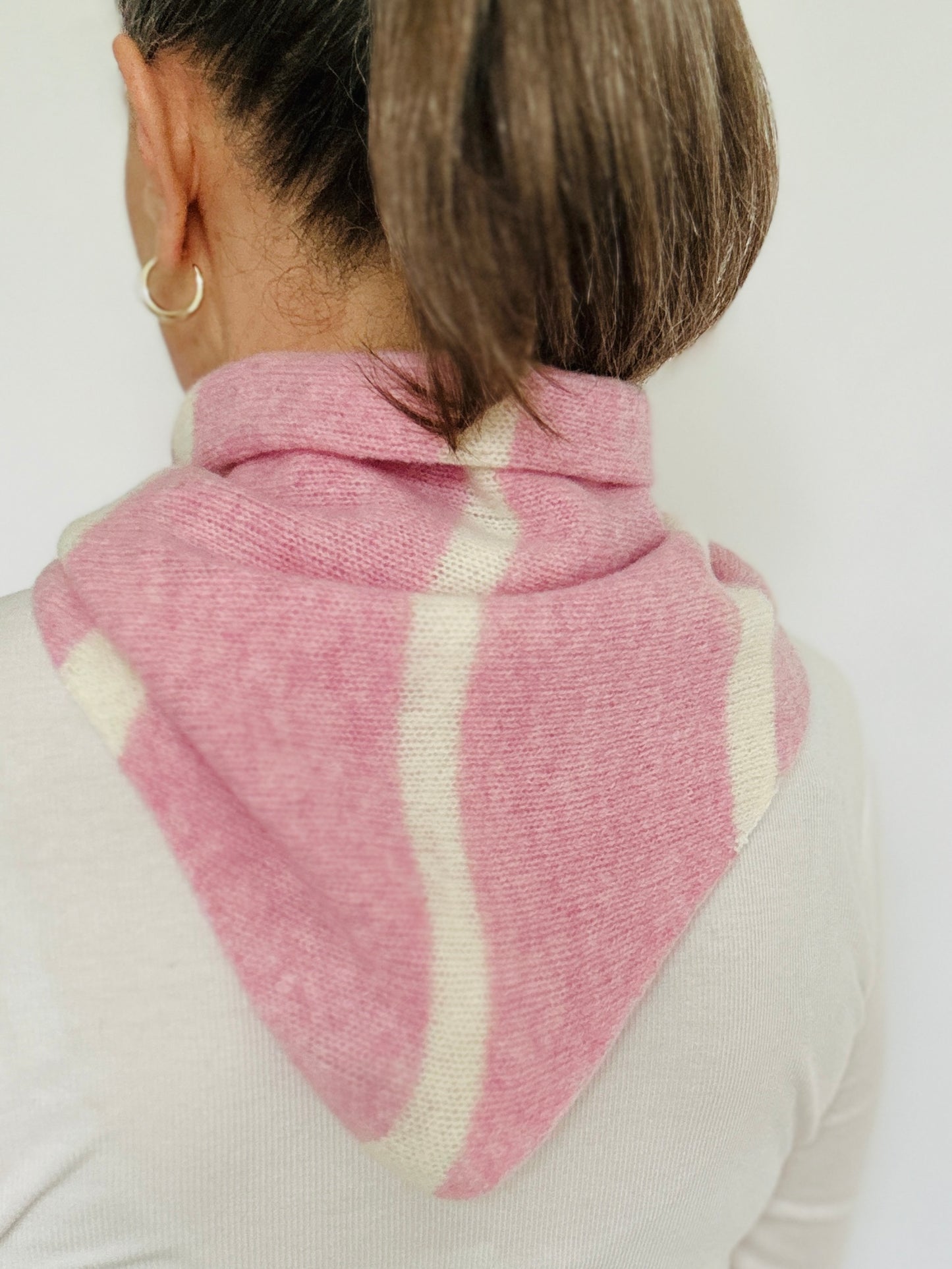 Pink and Ecru Middle Stripe Kerchief