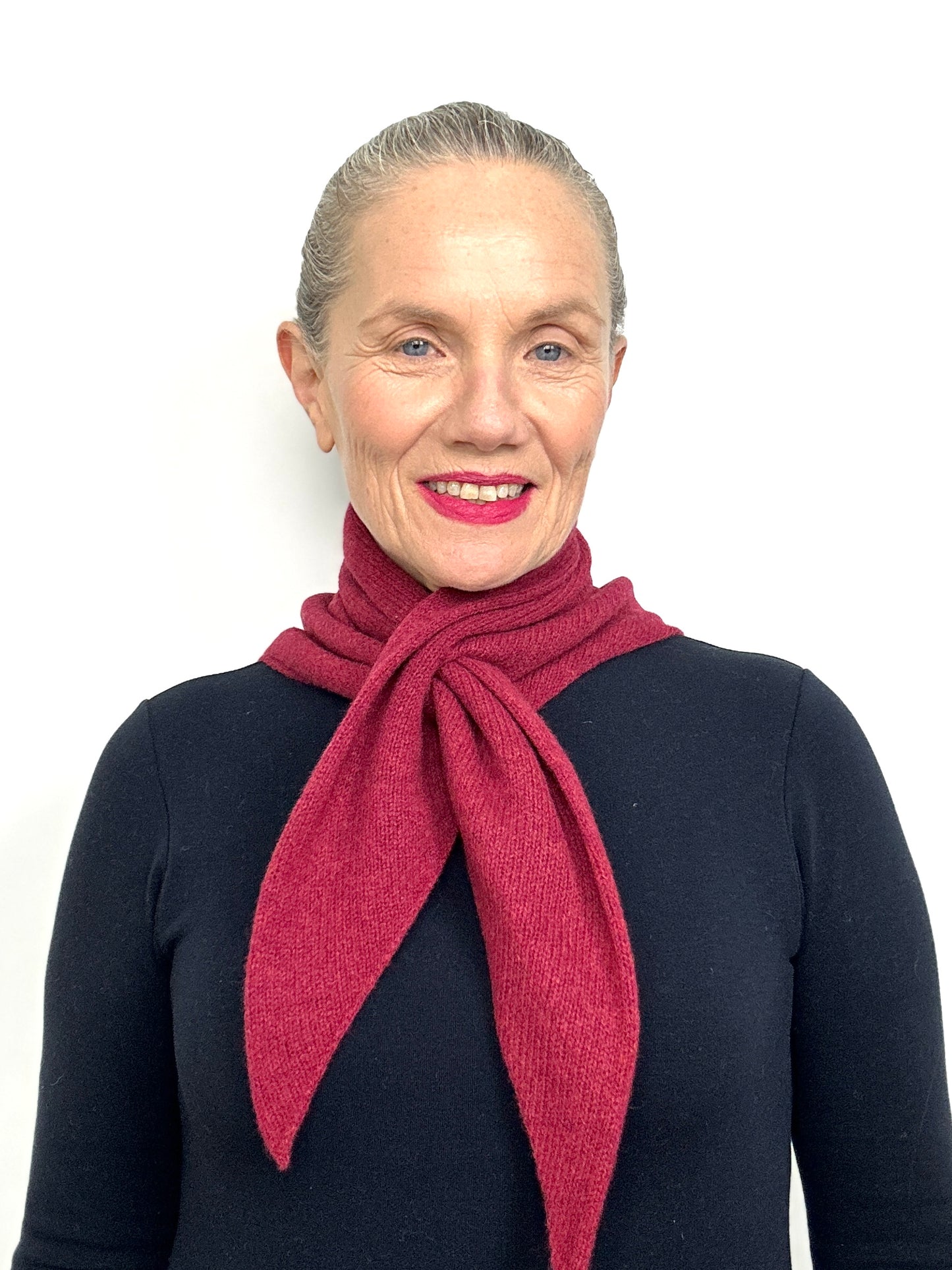 Cherry Red Lambswool Pull-Through Kerchief