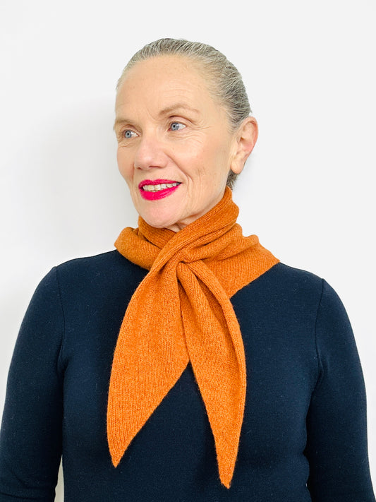 Rust Lambswool Pull-Through Kerchief