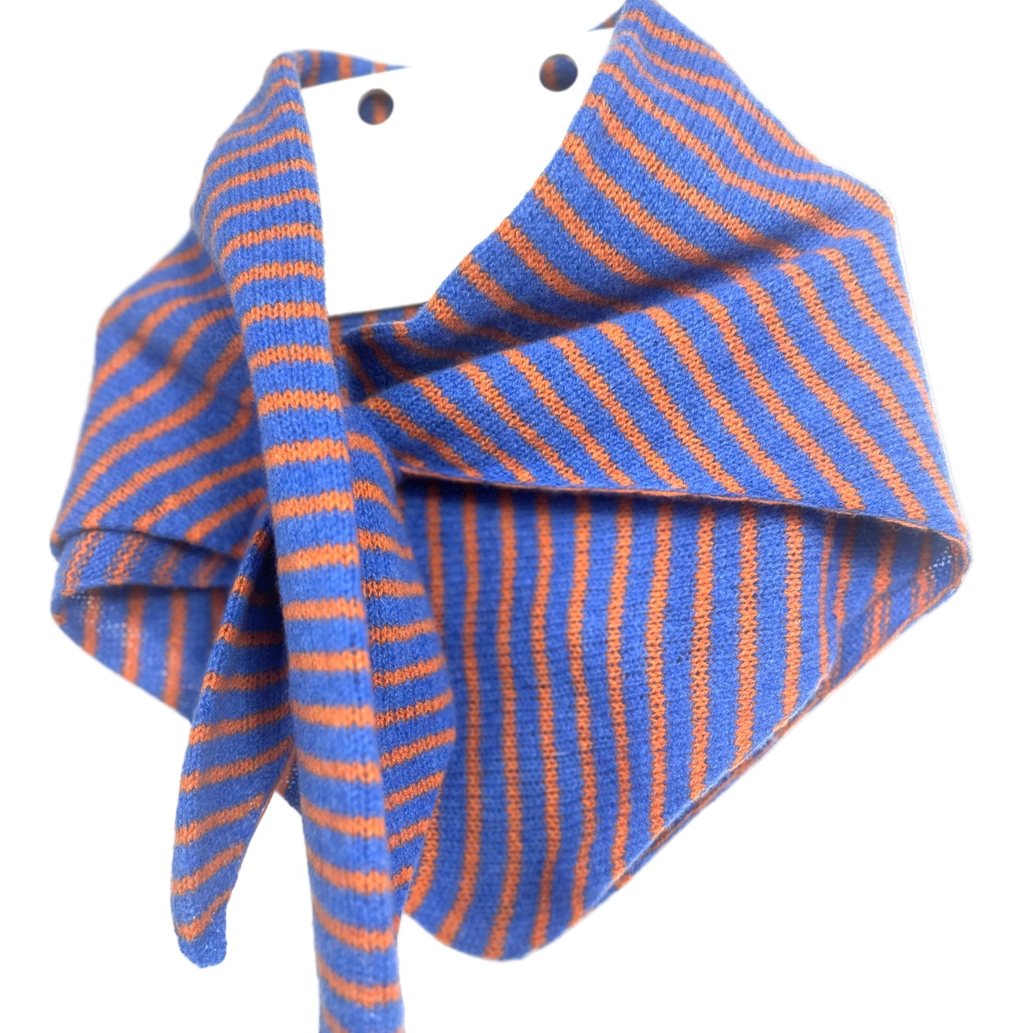 Cornflower Blue & Orange Lambswool Striped Pull-Through Kerchief (Copy)