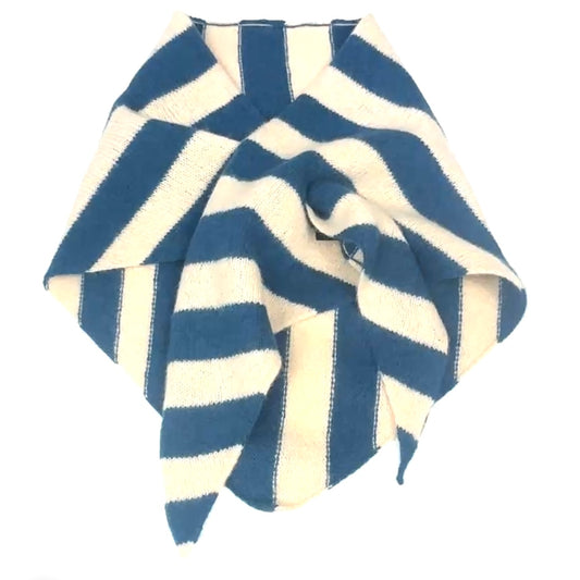 Diesel Blue & Oatmeal Single-Layered Striped Pull-Through Kerchief