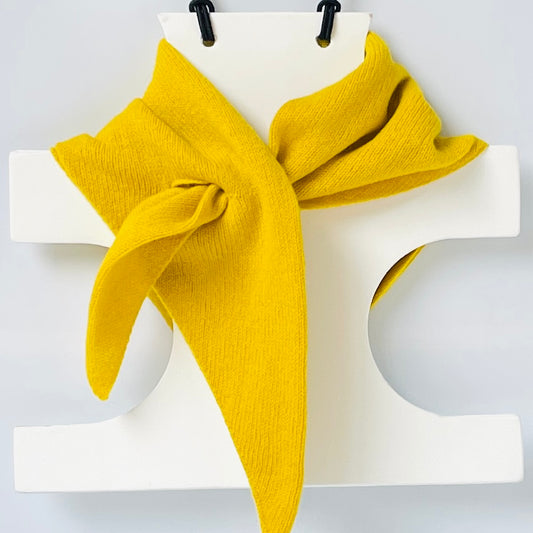 Mustard Yellow Lambswool Kerchief Pom Shanty Knitwear