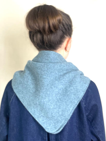 Caspian Blue Merino Wool Triangle Scarf