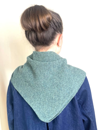 Peacock Green Merino Triangle Scarf