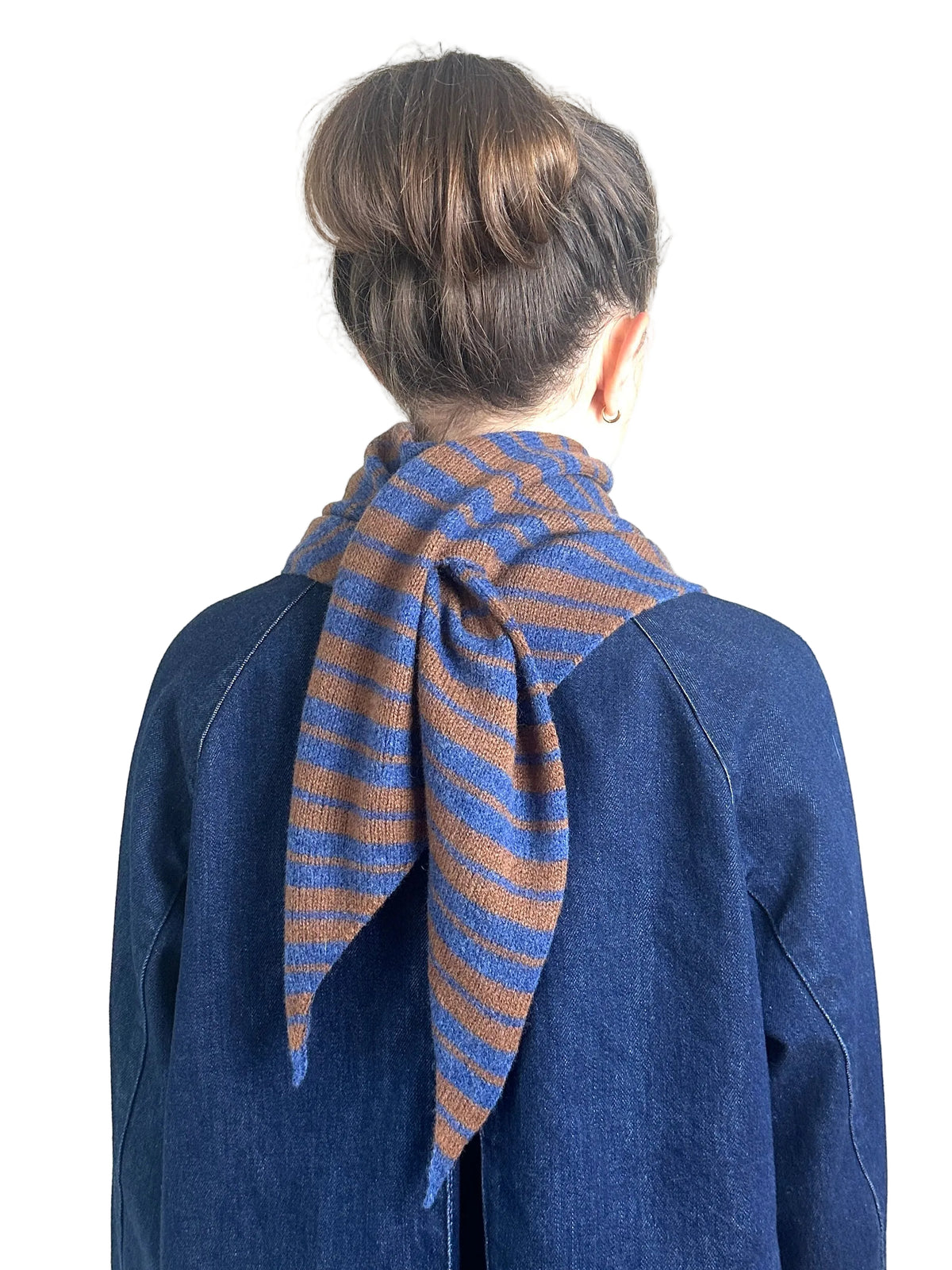 Rhapsody Blue and Spaniel Brown Single Layer Triangle Scarf