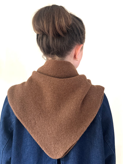 Spaniel Brown Merino Wool Triangle Scarf