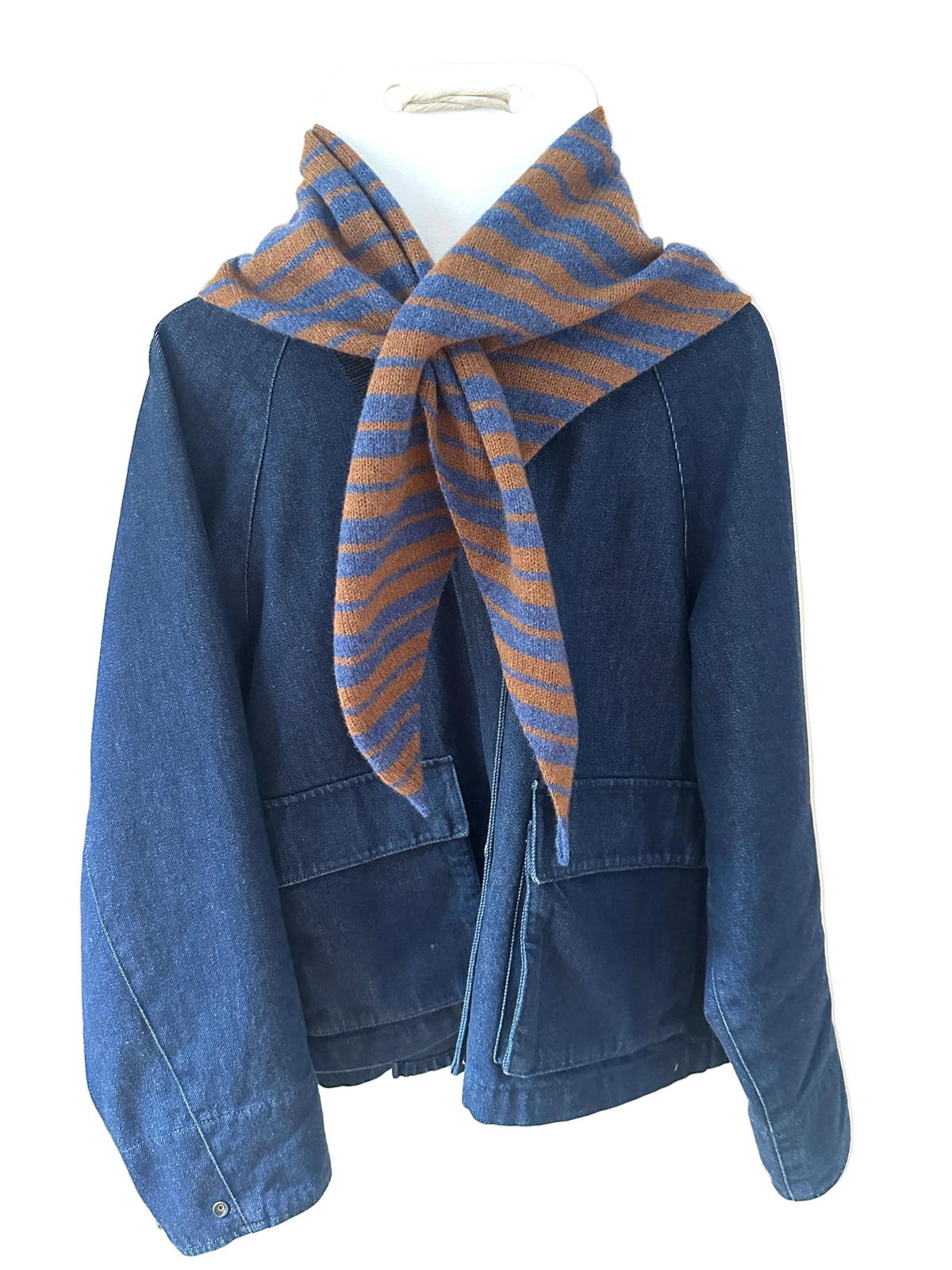 Rhapsody Blue and Spaniel Brown Single Layer Triangle Scarf