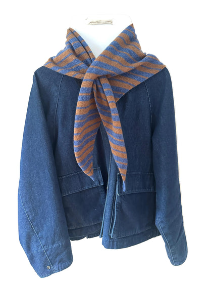Rhapsody Blue and Spaniel Brown Single Layer Triangle Scarf