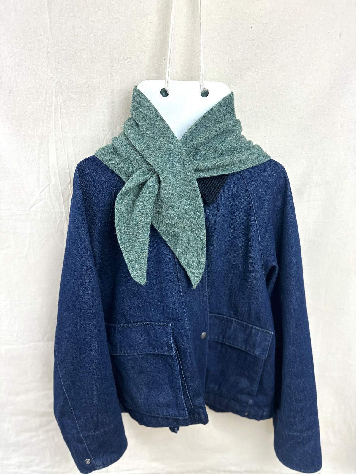 Peacock Green Merino Triangle Scarf
