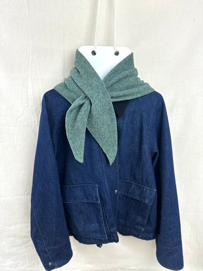 Peacock Green Merino Triangle Scarf