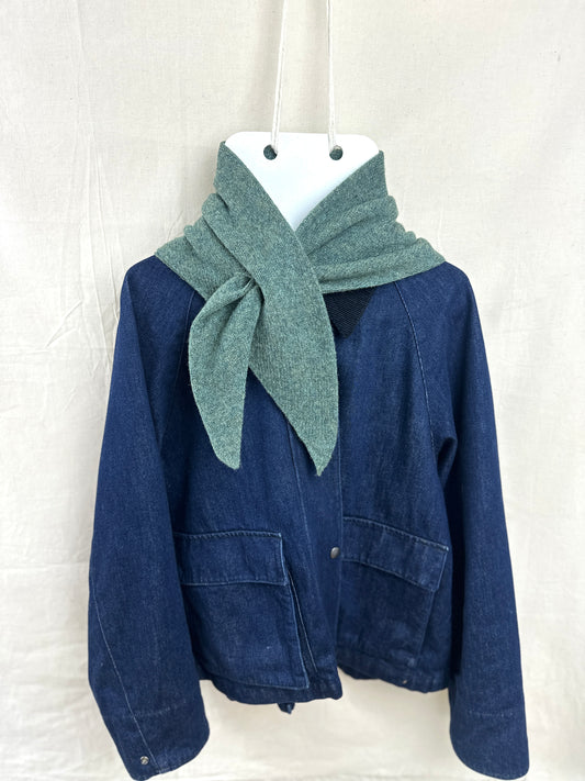 Peacock Green Merino Triangle Scarf