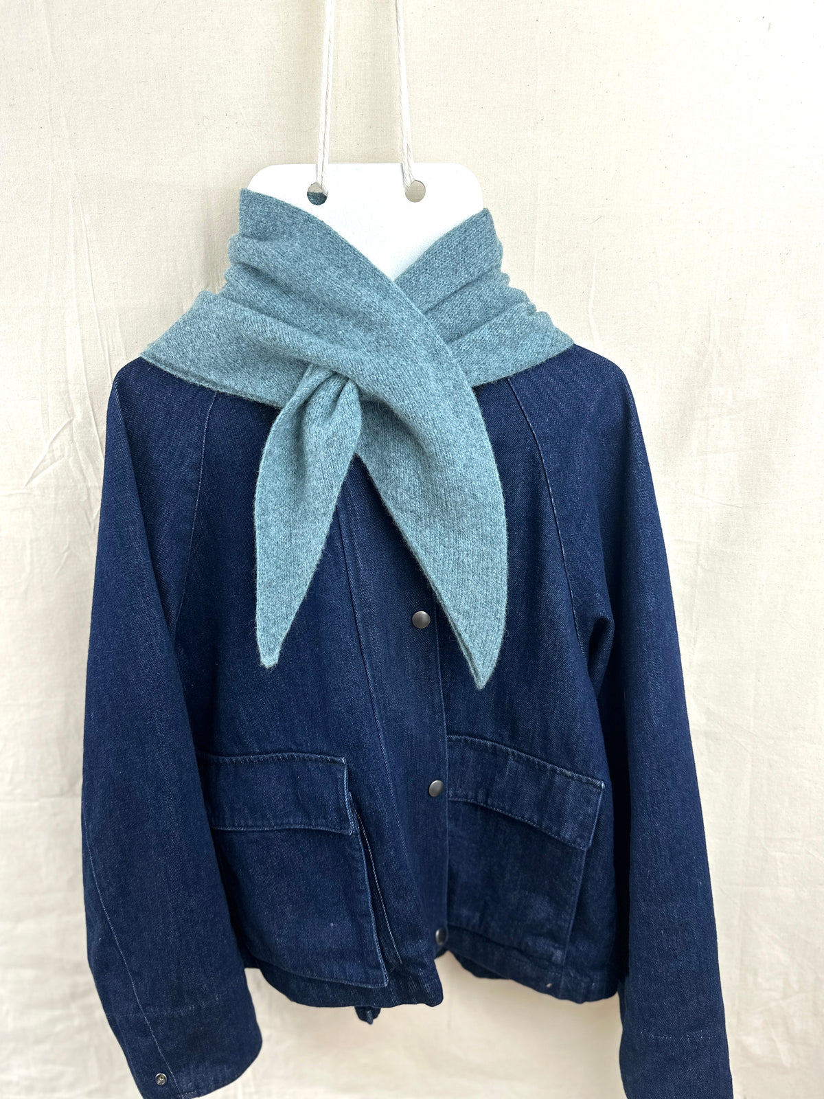 Caspian Blue Merino Wool Triangle Scarf