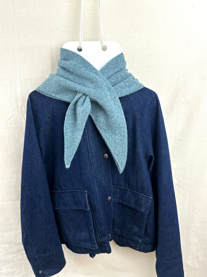 Caspian Blue Merino Wool Triangle Scarf