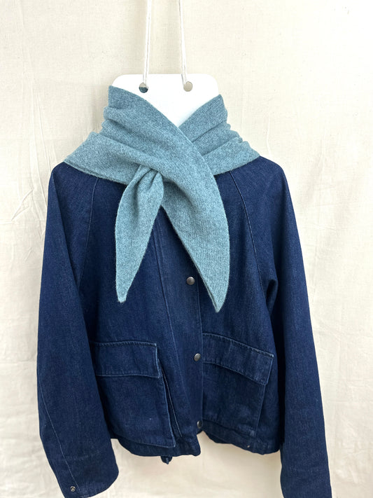 Caspian Blue Merino Wool Triangle Scarf