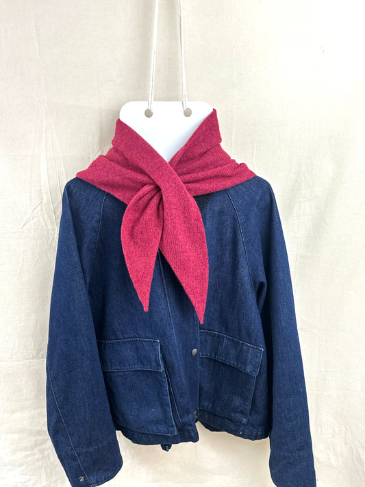 Cherry Red Merino Triangle Scarf