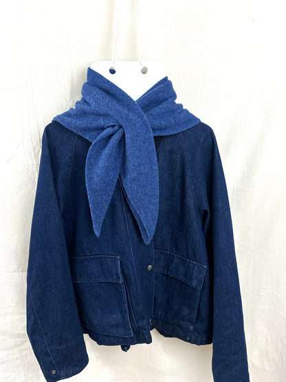 Rhapsody Blue Merino Wool Triangle Scarf