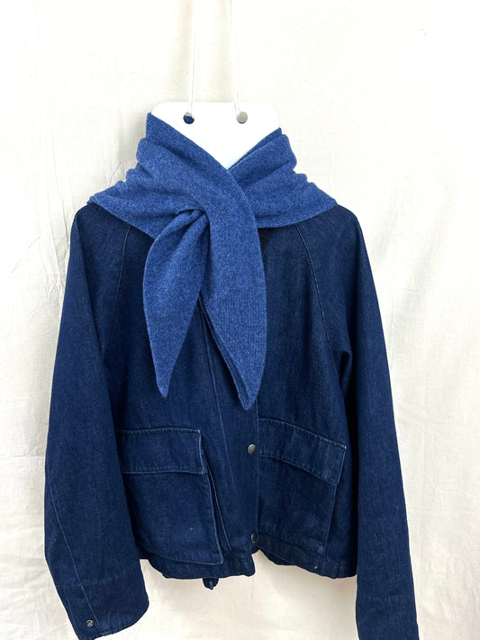 Rhapsody Blue Merino Wool Triangle Scarf
