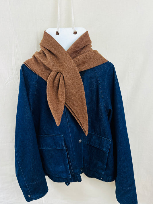 Spaniel Brown Merino Wool Triangle Scarf