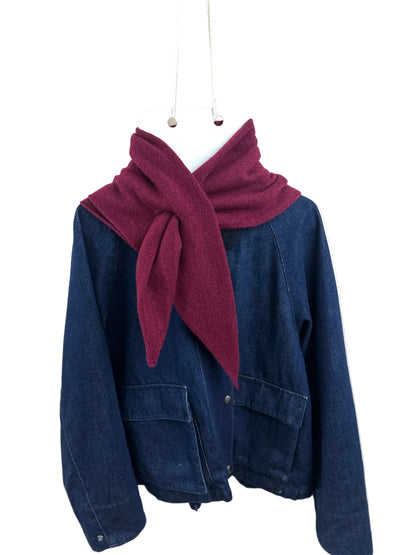 Burgundy Merino Wool Triangle Scarf