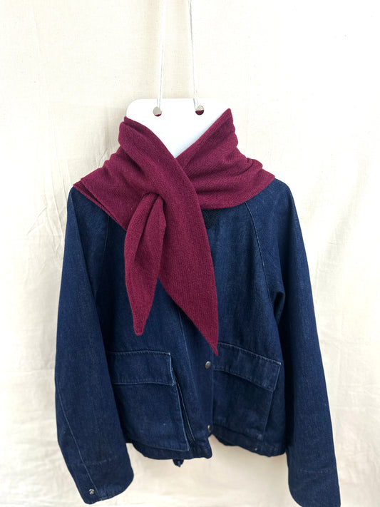Burgundy Merino Wool Triangle Scarf