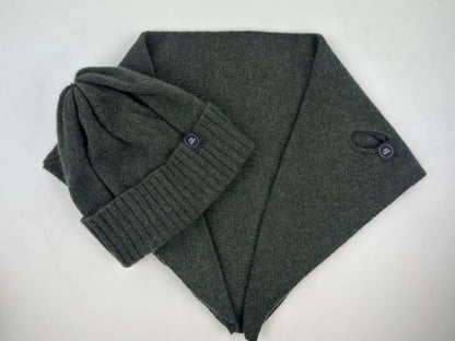 Olive Green Lambswool Beanie