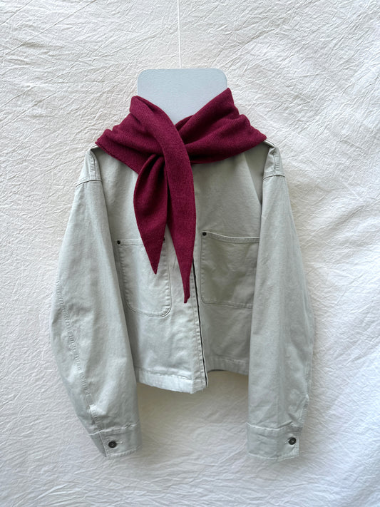 Cherry Red Merino Triangle Scarf