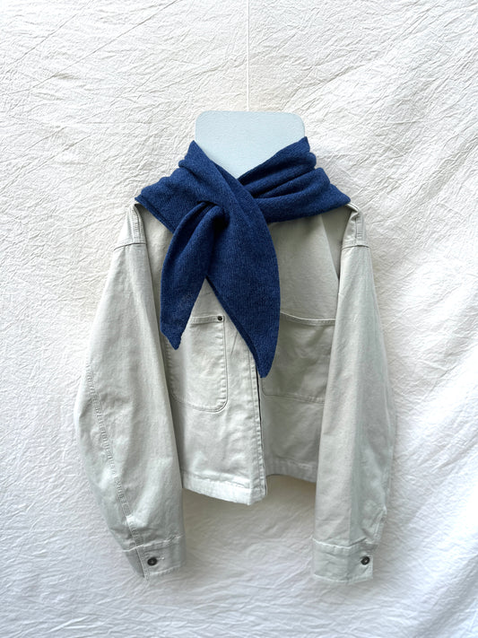 Rhapsody Blue Merino Wool Triangle Scarf
