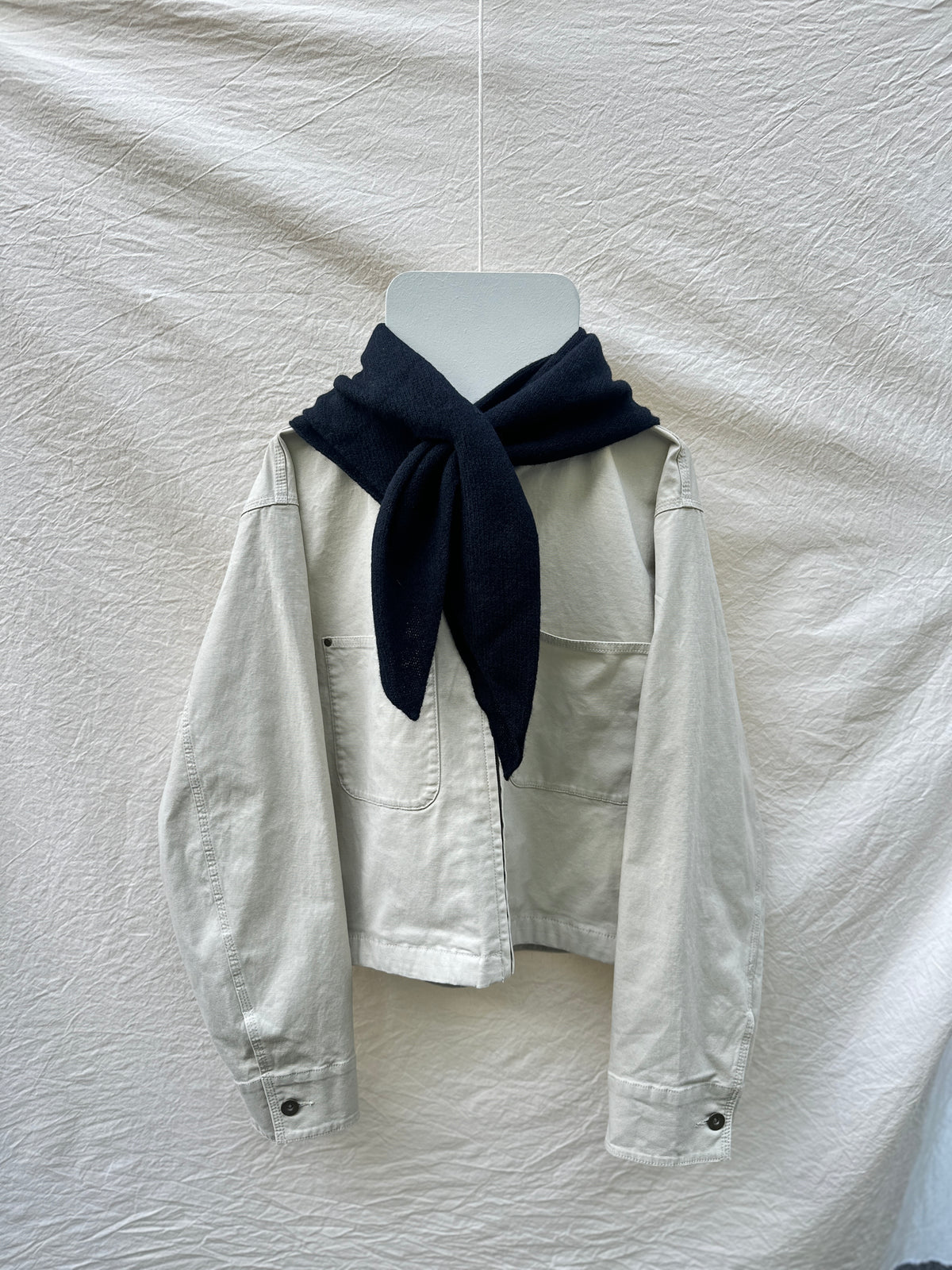 Black Merino Triangle Scarf