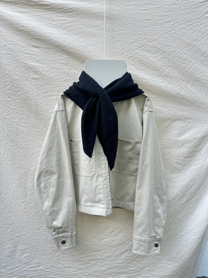 Black Merino Triangle Scarf