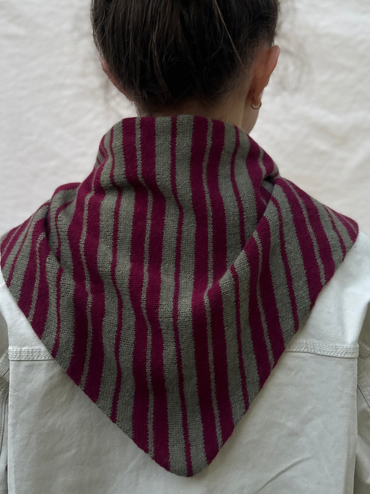Burgundy and Olive Single Layer Triangle Scarf