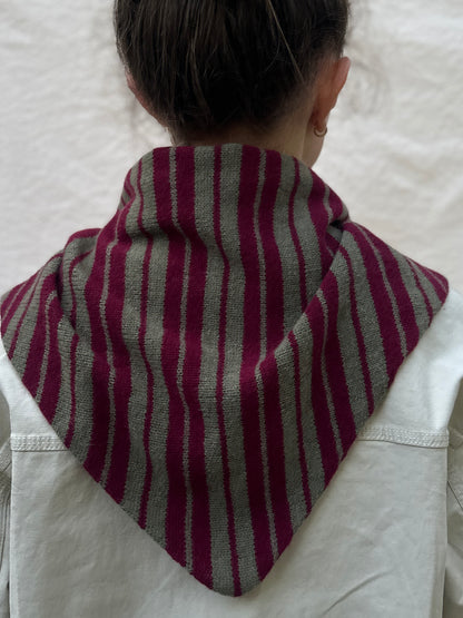 Burgundy and Olive Single Layer Triangle Scarf