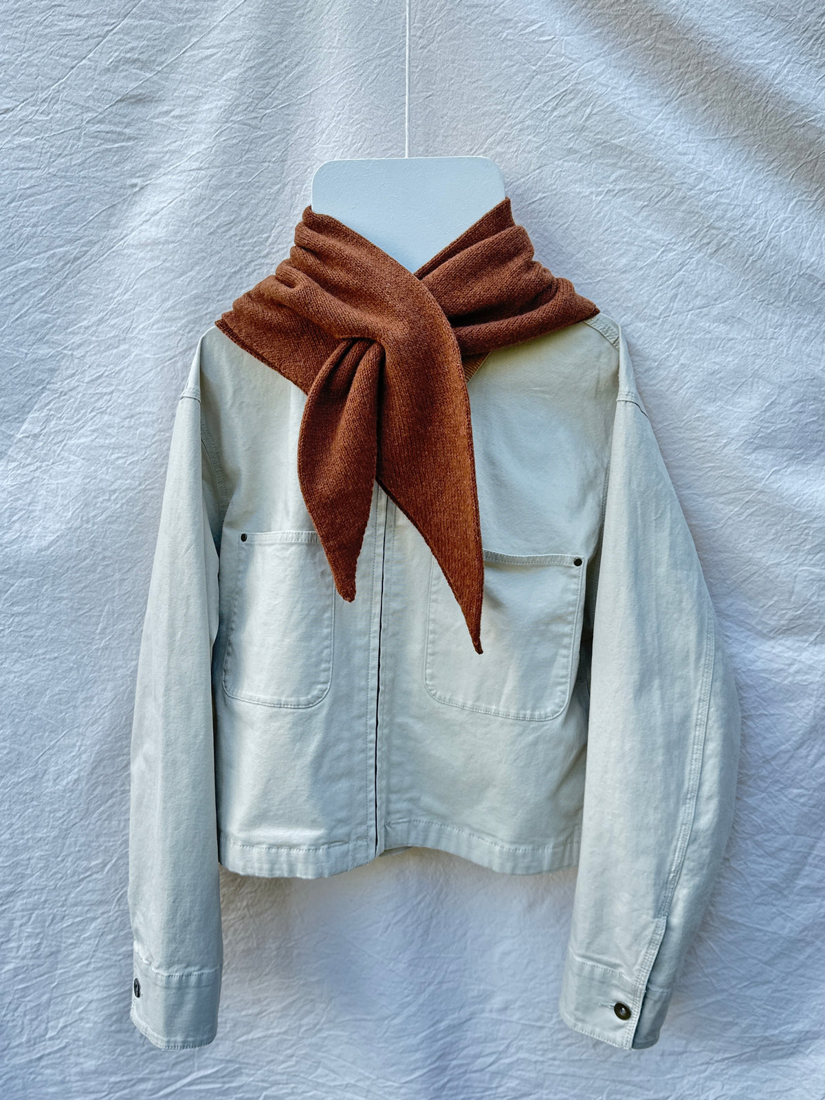 Spaniel Brown Merino Wool Triangle Scarf