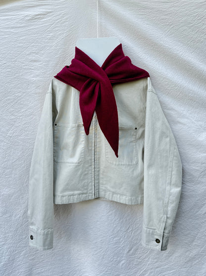 Burgundy Merino Wool Triangle Scarf