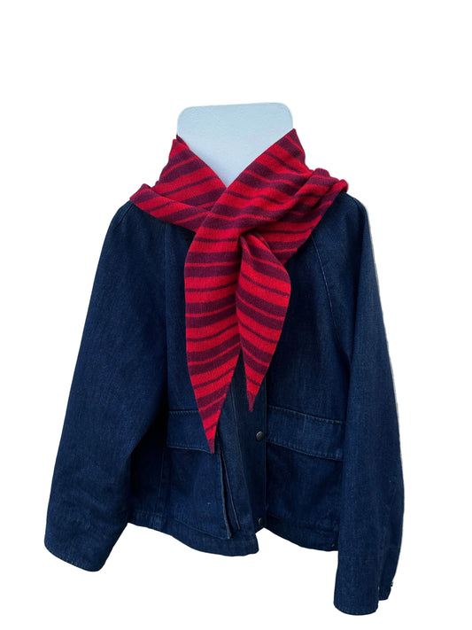 Burgundy and Red Single Layer Triangle Scarf