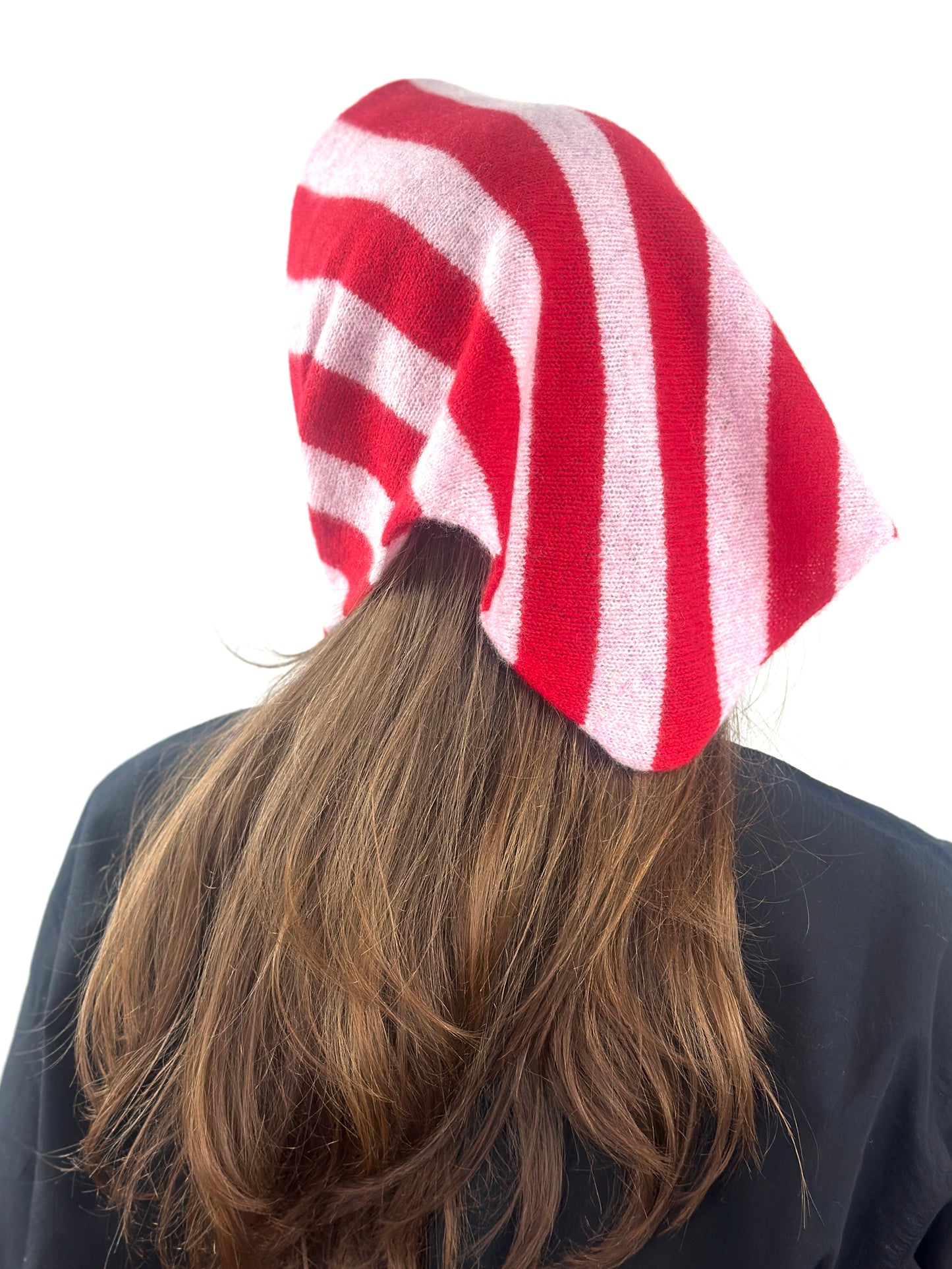 Pink & Red Single-Layered Wide Striped Pull-Through Kerchief