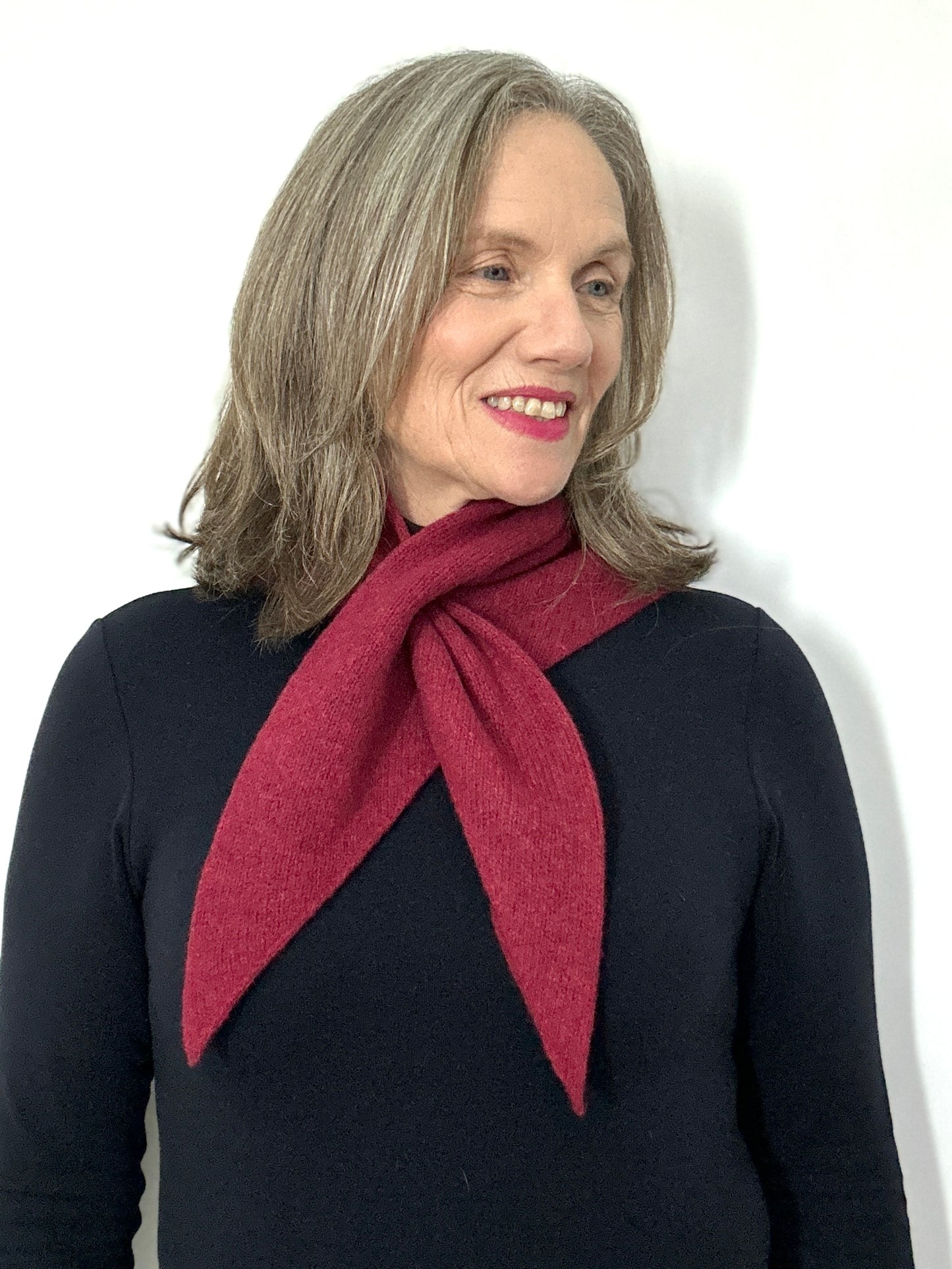Cherry Lambswool Pull-Through Kerchief