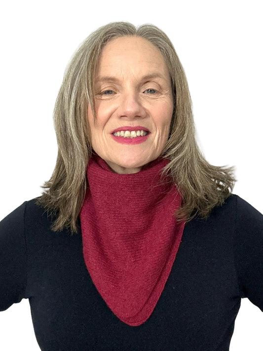 Cherry Red Lambswool Pull-Through Kerchief