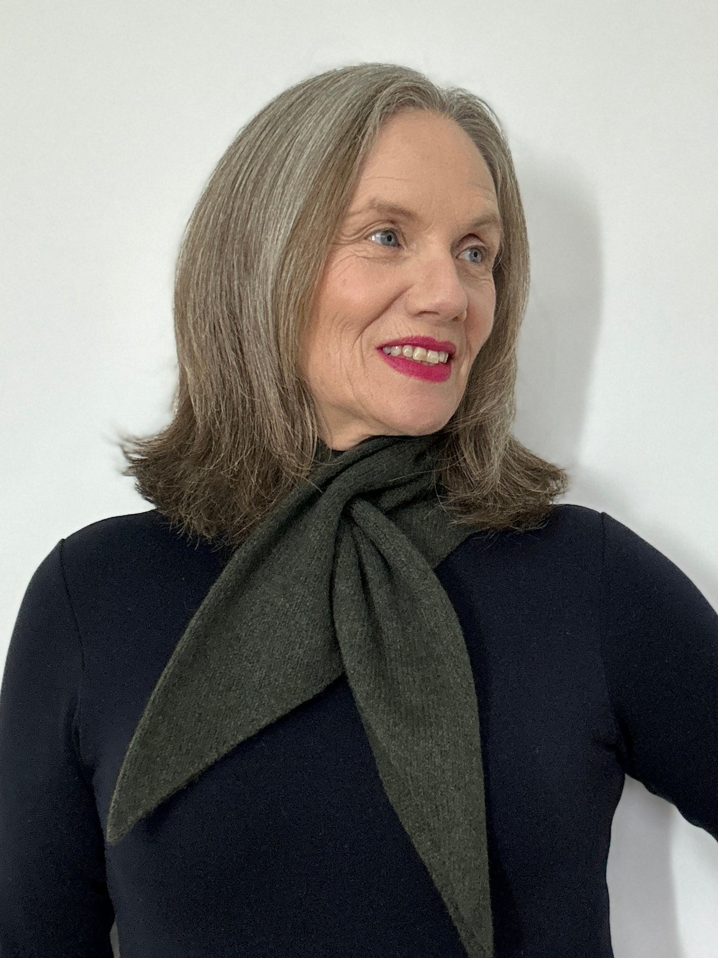 Olive Green Lambswool Pull-Through Kerchief