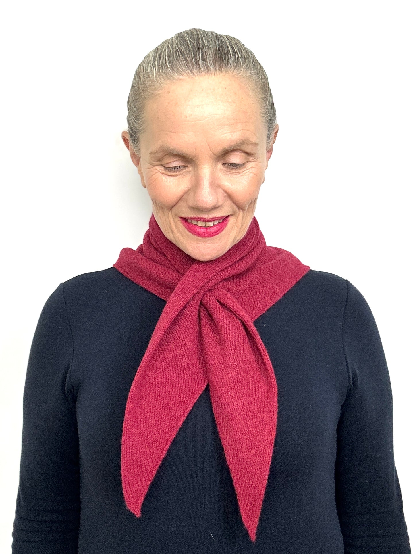 Cherry Lambswool Pull-Through Kerchief