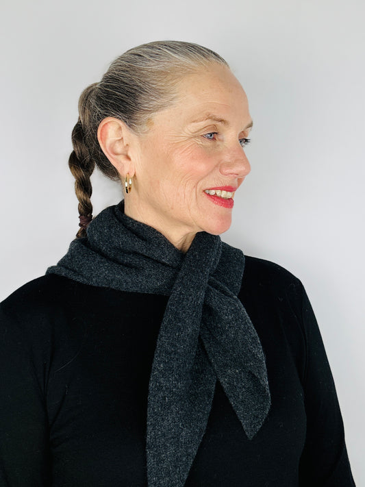 Charcoal Grey Lambswool Kerchief