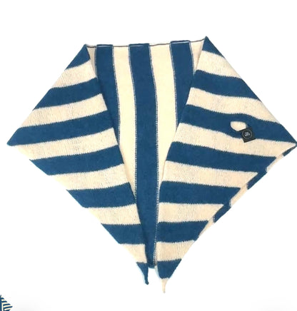 Diesel Blue & Oatmeal Single-Layered Striped Pull-Through Kerchief