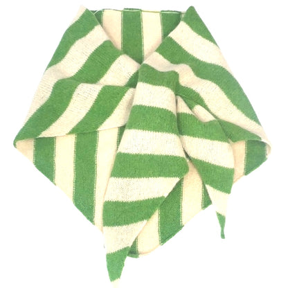 Watercress Green & Oatmeal Single-Layered Striped Pull-Through Kerchief