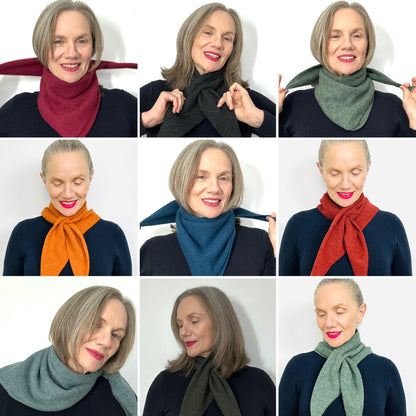 Caspian Blue Lambswool Pull-Through Kerchief