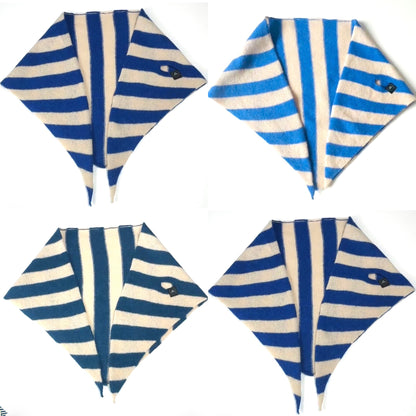 Diesel Blue & Oatmeal Single-Layered Striped Pull-Through Kerchief