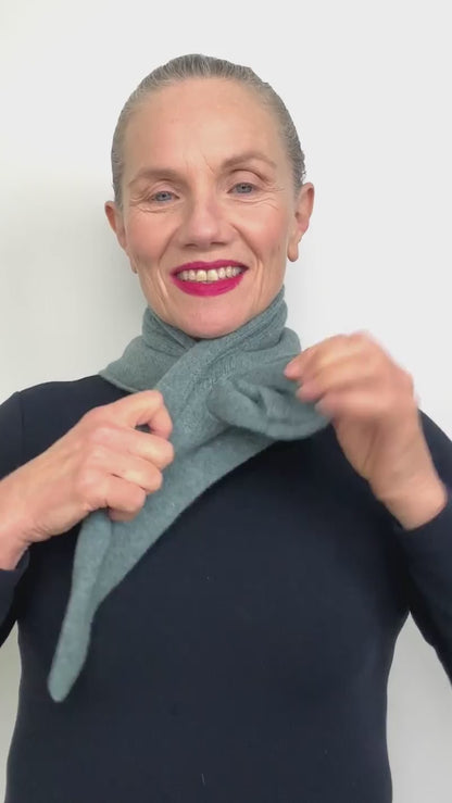 Caspian Blue Lambswool Pull-Through Kerchief